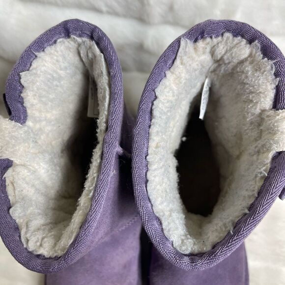 Kookaburra by Ugg Girls suede purple short boots with side bows size 2 - Picture 4 of 12